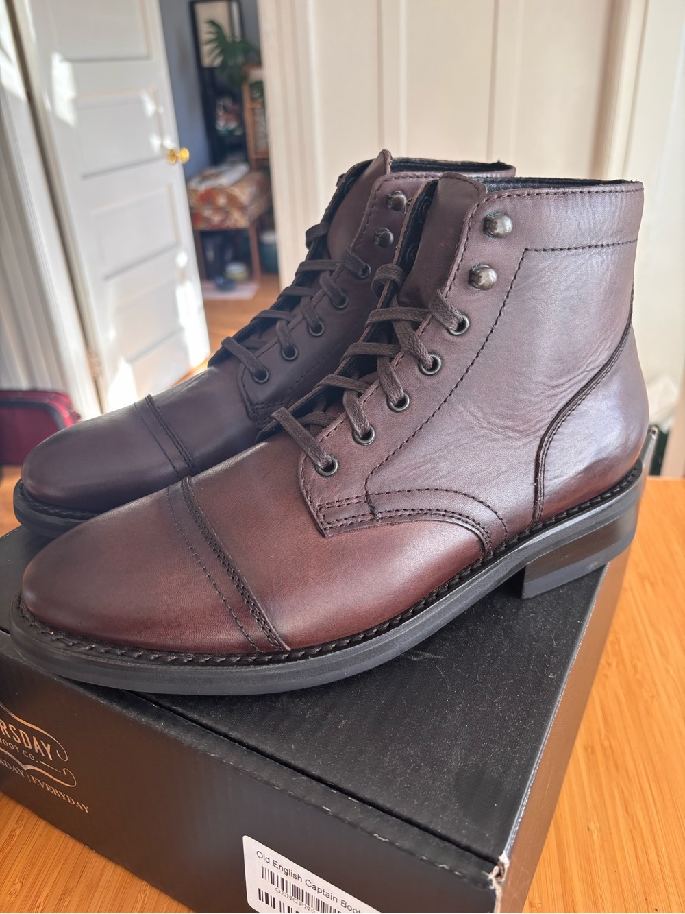 Thursday Boot Company Captain Boots in Old English Brown Leather